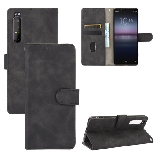 Solid Color Skin Feel Magnetic Buckle Horizontal Flip Calf Texture PU Leather Case with Holder & Card Slots & Wallet, For Sony Xperia 1 II, For Sony Xperia 1, For Sony Xperia 5, For Sony Xperia 8, For Sony Xperia 10 II, For Sony Xperia 10 Plus         ...