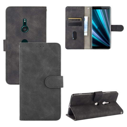 Solid Color Skin Feel Magnetic Buckle Horizontal Flip Calf Texture PU Leather Case with Holder & Card Slots & Wallet, For Sony Xperia XZ3, For Sony Xperia 8 Lite