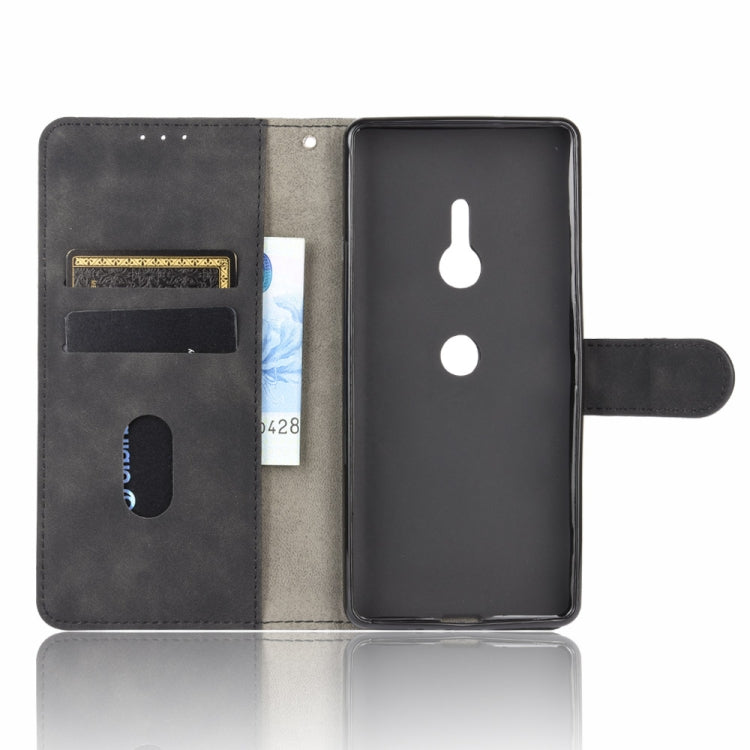 Solid Color Skin Feel Magnetic Buckle Horizontal Flip Calf Texture PU Leather Case with Holder & Card Slots & Wallet, For Sony Xperia XZ3, For Sony Xperia 8 Lite