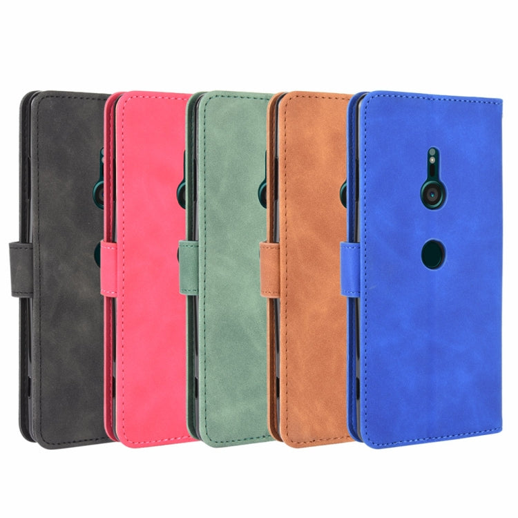 Solid Color Skin Feel Magnetic Buckle Horizontal Flip Calf Texture PU Leather Case with Holder & Card Slots & Wallet, For Sony Xperia XZ3, For Sony Xperia 8 Lite