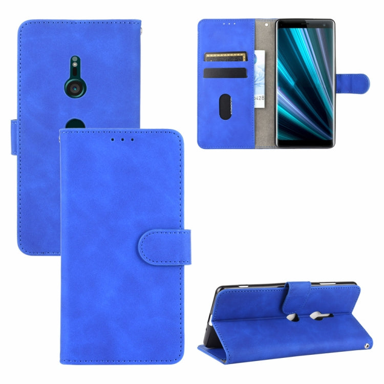 Solid Color Skin Feel Magnetic Buckle Horizontal Flip Calf Texture PU Leather Case with Holder & Card Slots & Wallet, For Sony Xperia XZ3, For Sony Xperia 8 Lite