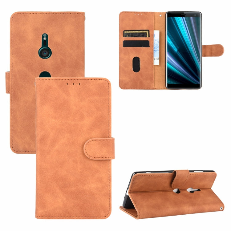 Solid Color Skin Feel Magnetic Buckle Horizontal Flip Calf Texture PU Leather Case with Holder & Card Slots & Wallet, For Sony Xperia XZ3, For Sony Xperia 8 Lite