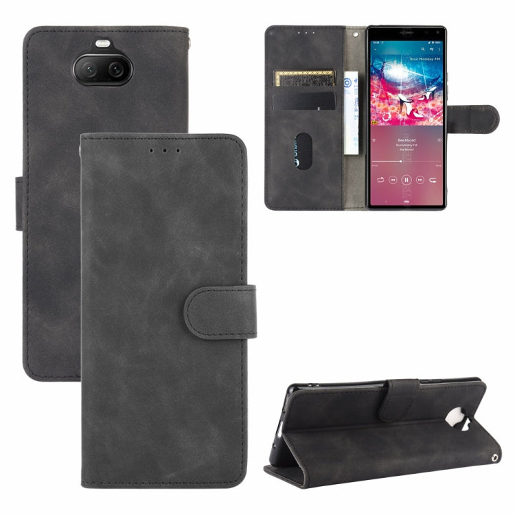 Solid Color Skin Feel Magnetic Buckle Horizontal Flip Calf Texture PU Leather Case with Holder & Card Slots & Wallet, For Sony Xperia XZ3, For Sony Xperia 8 Lite
