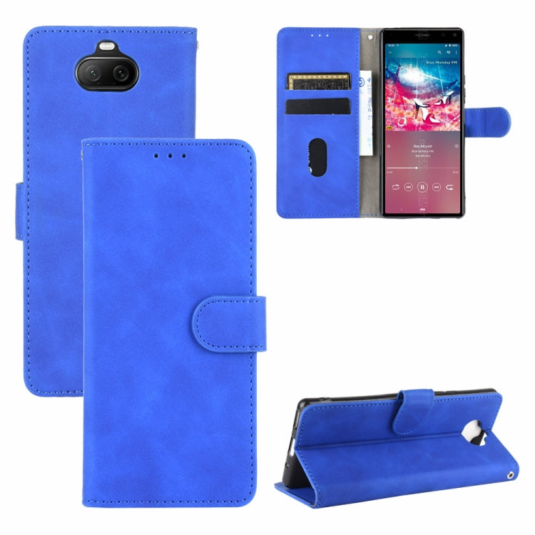 Solid Color Skin Feel Magnetic Buckle Horizontal Flip Calf Texture PU Leather Case with Holder & Card Slots & Wallet, For Sony Xperia XZ3, For Sony Xperia 8 Lite