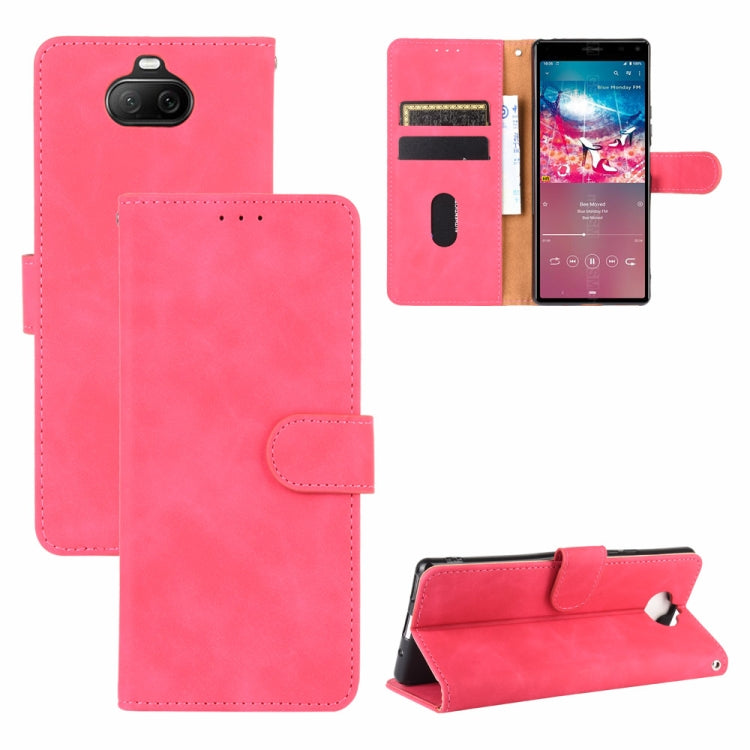 Solid Color Skin Feel Magnetic Buckle Horizontal Flip Calf Texture PU Leather Case with Holder & Card Slots & Wallet, For Sony Xperia XZ3, For Sony Xperia 8 Lite