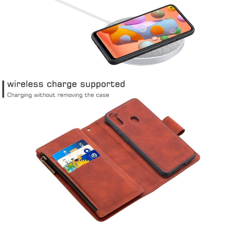 Skin Feel Detachable Magnetic Zipper Horizontal Flip PU Leather Case with Multi-Card Slots & Holder & Wallet & Photo Frame & Lanyard, For Samsung Galaxy A11, For Samsung Galaxy A31, For Samsung Galaxy S10e, For Huawei P40, For Huawei Y5P, For Huawei Y6...