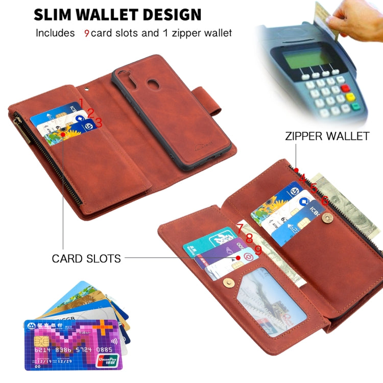Skin Feel Detachable Magnetic Zipper Horizontal Flip PU Leather Case with Multi-Card Slots & Holder & Wallet & Photo Frame & Lanyard, For Samsung Galaxy A11, For Samsung Galaxy A31, For Samsung Galaxy S10e, For Huawei P40, For Huawei Y5P, For Huawei Y6...