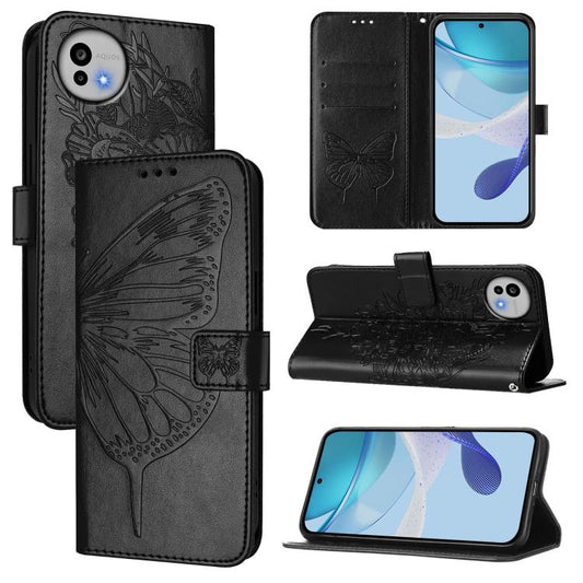 Embossed Butterfly Leather Phone Case, For Sharp Aquos wish6, For Sharp Aquos R11, For Sharp Aquos sense10, For Sharp Basio Active3, For Sharp Aquos sense8 SHG11 / SH-54D, For Sharp Aquos Wish3