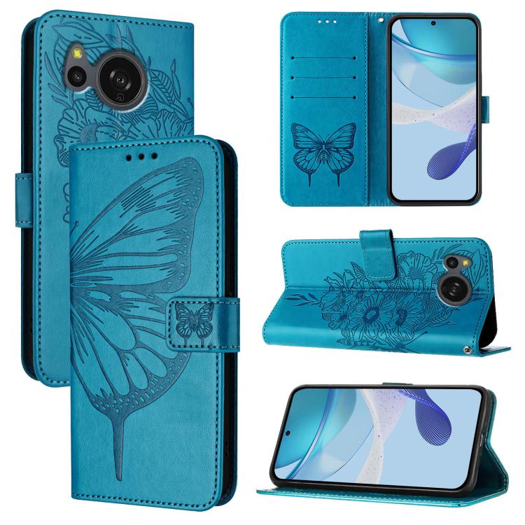 Embossed Butterfly Leather Phone Case, For Sharp Aquos wish6, For Sharp Aquos R11, For Sharp Aquos sense10, For Sharp Basio Active3, For Sharp Aquos sense8 SHG11 / SH-54D, For Sharp Aquos Wish3