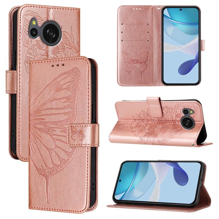 Embossed Butterfly Leather Phone Case, For Sharp Aquos wish6, For Sharp Aquos R11, For Sharp Aquos sense10, For Sharp Basio Active3, For Sharp Aquos sense8 SHG11 / SH-54D, For Sharp Aquos Wish3