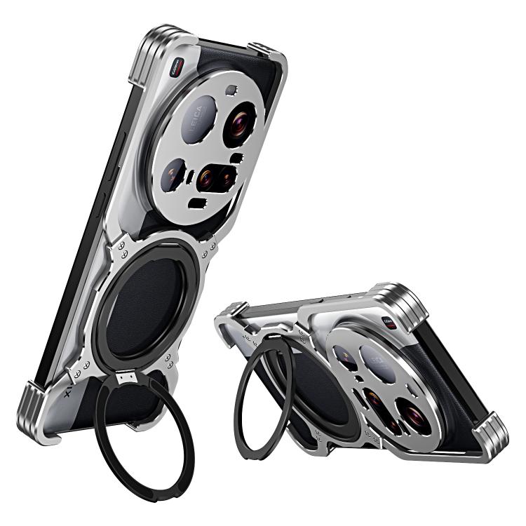Mechanical Arm Borderless MagSafe Holder Metal Phone Case, For Xiaomi 17 Ultra, For Xiaomi 15 Ultra