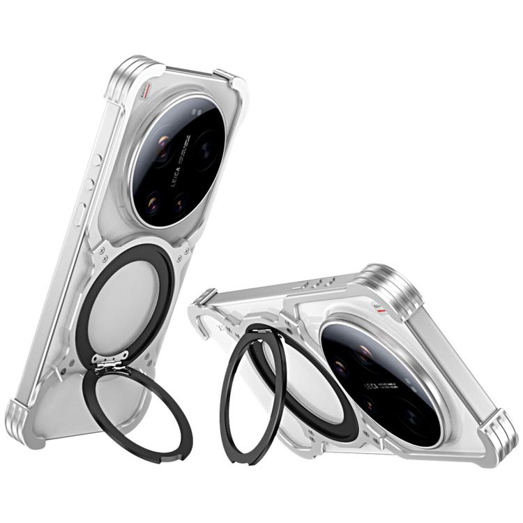 Mechanical Arm Borderless MagSafe Holder Metal Phone Case, For Xiaomi 17 Ultra, For Xiaomi 15 Ultra