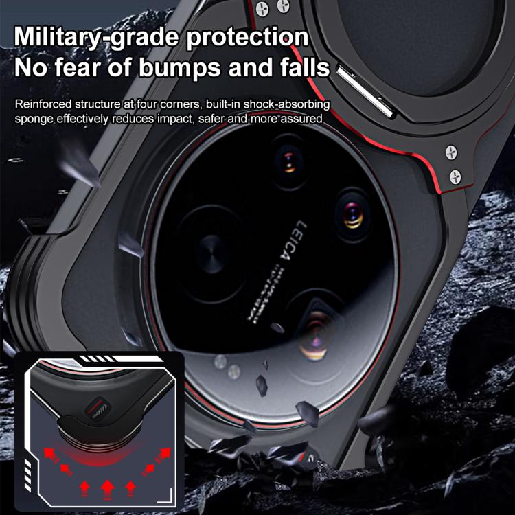 Mechanical Arm Borderless MagSafe Holder Metal Phone Case, For Xiaomi 17 Ultra, For Xiaomi 15 Ultra