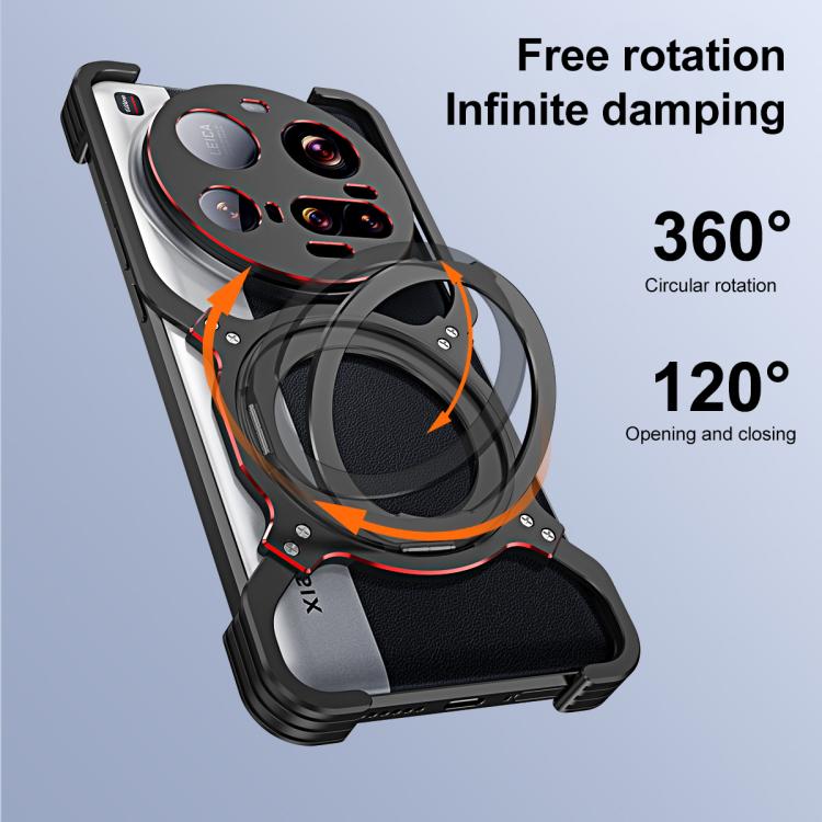 Mechanical Arm Borderless MagSafe Holder Metal Phone Case, For Xiaomi 17 Ultra, For Xiaomi 15 Ultra