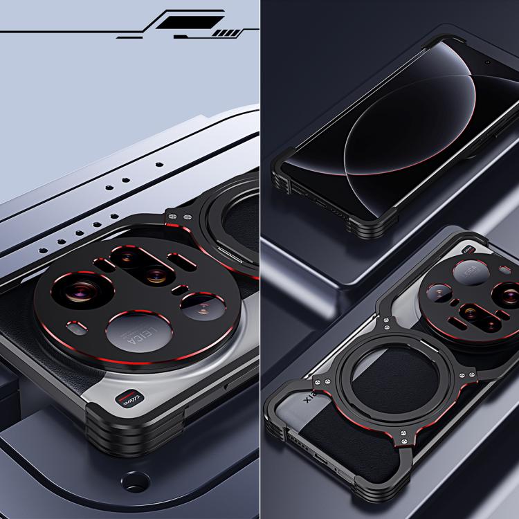 Mechanical Arm Borderless MagSafe Holder Metal Phone Case, For Xiaomi 17 Ultra, For Xiaomi 15 Ultra