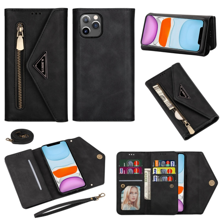 Skin Feel Zipper Horizontal Flip Leather Case with Holder & Card Slots & Photo Frame & Lanyard & Long Rope, For iPhone 6, For iPhone 6 Plus, For iPhone 7 / 8 / SE (2020), For iPhone 7 Plus / 8 Plus, For iPhone 11, For iPhone 11 Pro, For iPhone 11 Pro M...