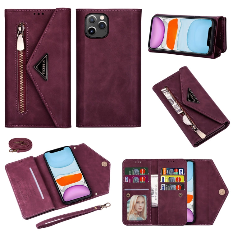 Skin Feel Zipper Horizontal Flip Leather Case with Holder & Card Slots & Photo Frame & Lanyard & Long Rope, For iPhone 6, For iPhone 6 Plus, For iPhone 7 / 8 / SE (2020), For iPhone 7 Plus / 8 Plus, For iPhone 11, For iPhone 11 Pro, For iPhone 11 Pro M...