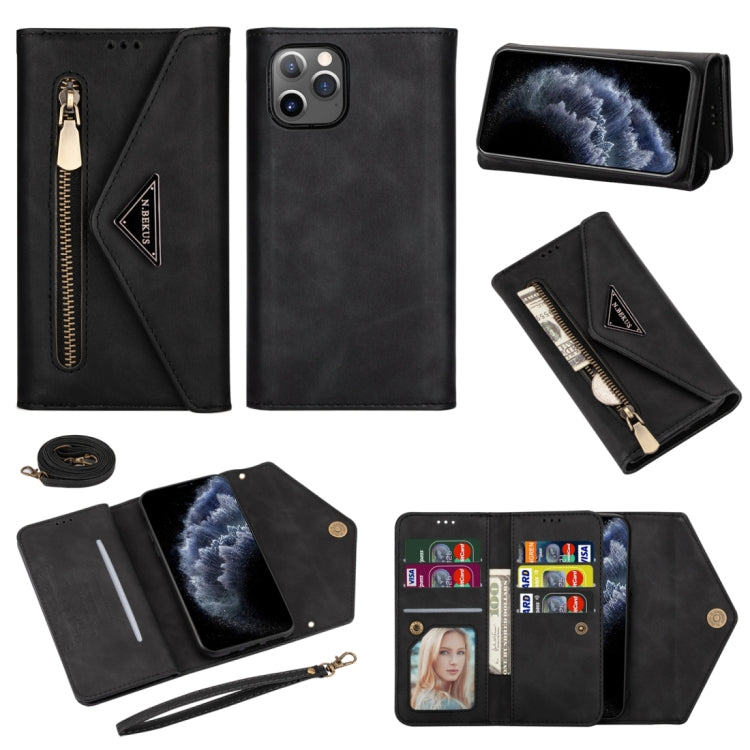 Skin Feel Zipper Horizontal Flip Leather Case with Holder & Card Slots & Photo Frame & Lanyard & Long Rope, For iPhone 6, For iPhone 6 Plus, For iPhone 7 / 8 / SE (2020), For iPhone 7 Plus / 8 Plus, For iPhone 11, For iPhone 11 Pro, For iPhone 11 Pro M...