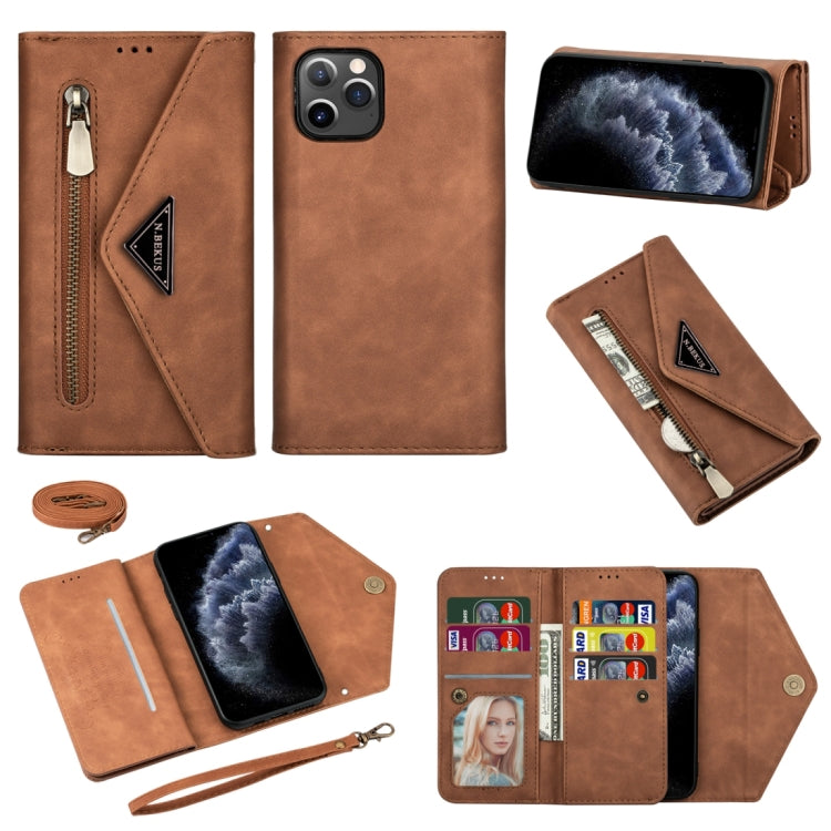 Skin Feel Zipper Horizontal Flip Leather Case with Holder & Card Slots & Photo Frame & Lanyard & Long Rope, For iPhone 6, For iPhone 6 Plus, For iPhone 7 / 8 / SE (2020), For iPhone 7 Plus / 8 Plus, For iPhone 11, For iPhone 11 Pro, For iPhone 11 Pro M...
