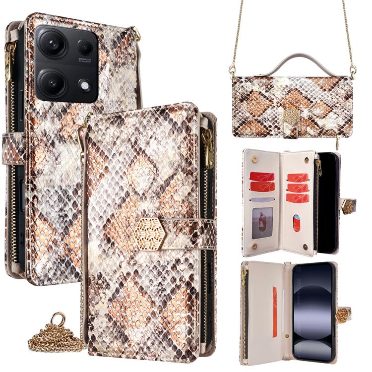 Crossbody Handle Snake Texture Leather Phone Case, For Redmi A7 Pro 171mm / Poco C85x 5G, For Redmi Turbo 5 Max 5G / Poco X8 Pro Max 5G, For Redmi Turbo 5 5G / Poco X8 Pro 5G, For Redmi K90 Pro Max 5G / Poco F8 Ultra                                    ...