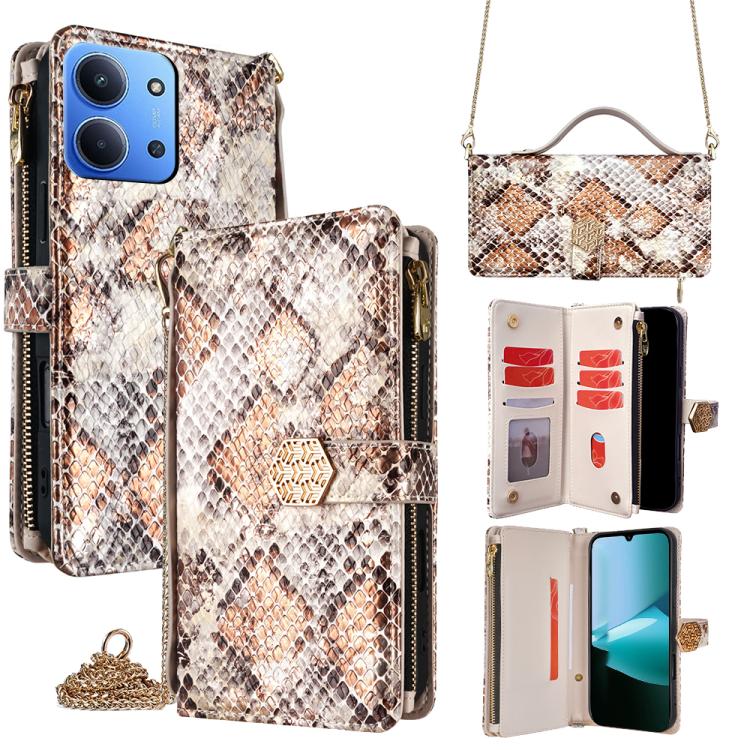 Crossbody Handle Snake Texture Leather Phone Case, For Redmi A7 Pro 171mm / Poco C85x 5G, For Redmi Turbo 5 Max 5G / Poco X8 Pro Max 5G, For Redmi Turbo 5 5G / Poco X8 Pro 5G, For Redmi K90 Pro Max 5G / Poco F8 Ultra                                    ...