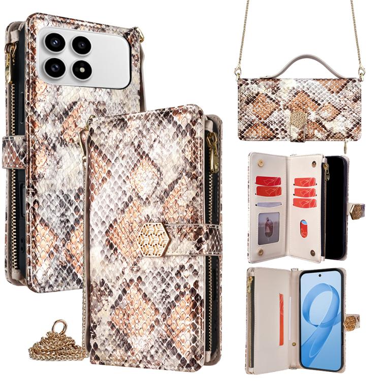 Crossbody Handle Snake Texture Leather Phone Case, For Redmi A7 Pro 171mm / Poco C85x 5G, For Redmi Turbo 5 Max 5G / Poco X8 Pro Max 5G, For Redmi Turbo 5 5G / Poco X8 Pro 5G, For Redmi K90 Pro Max 5G / Poco F8 Ultra                                    ...