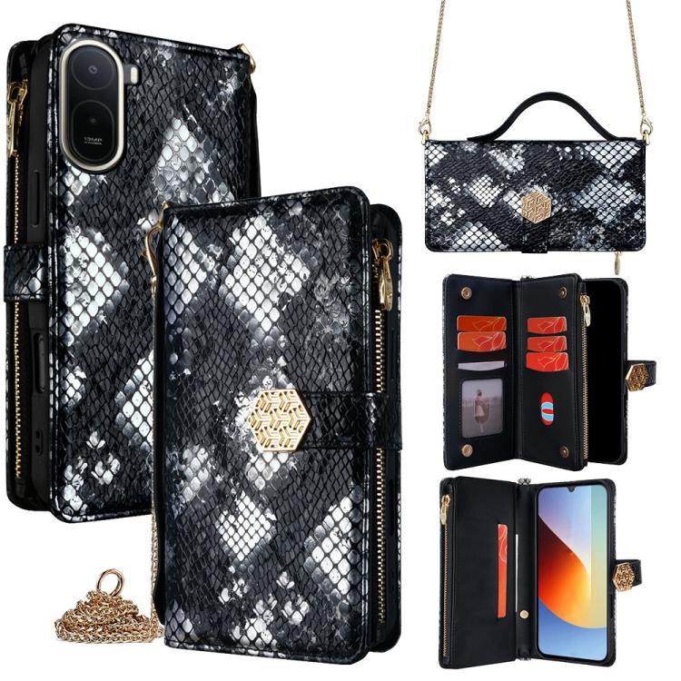 Crossbody Handle Snake Texture Leather Phone Case, For Redmi A7 Pro 171mm / Poco C85x 5G, For Redmi Turbo 5 Max 5G / Poco X8 Pro Max 5G, For Redmi Turbo 5 5G / Poco X8 Pro 5G, For Redmi K90 Pro Max 5G / Poco F8 Ultra                                    ...