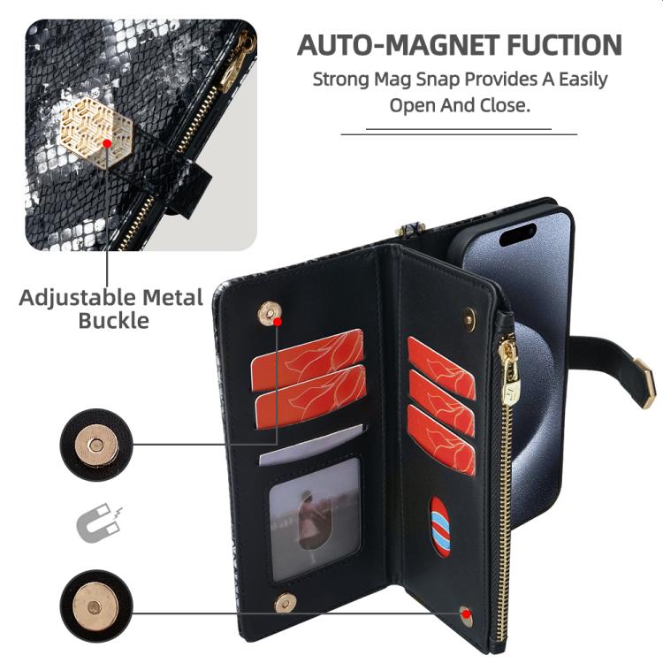 Crossbody Handle Snake Texture Leather Phone Case, For Redmi A7 Pro 171mm / Poco C85x 5G, For Redmi Turbo 5 Max 5G / Poco X8 Pro Max 5G, For Redmi Turbo 5 5G / Poco X8 Pro 5G, For Redmi K90 Pro Max 5G / Poco F8 Ultra                                    ...