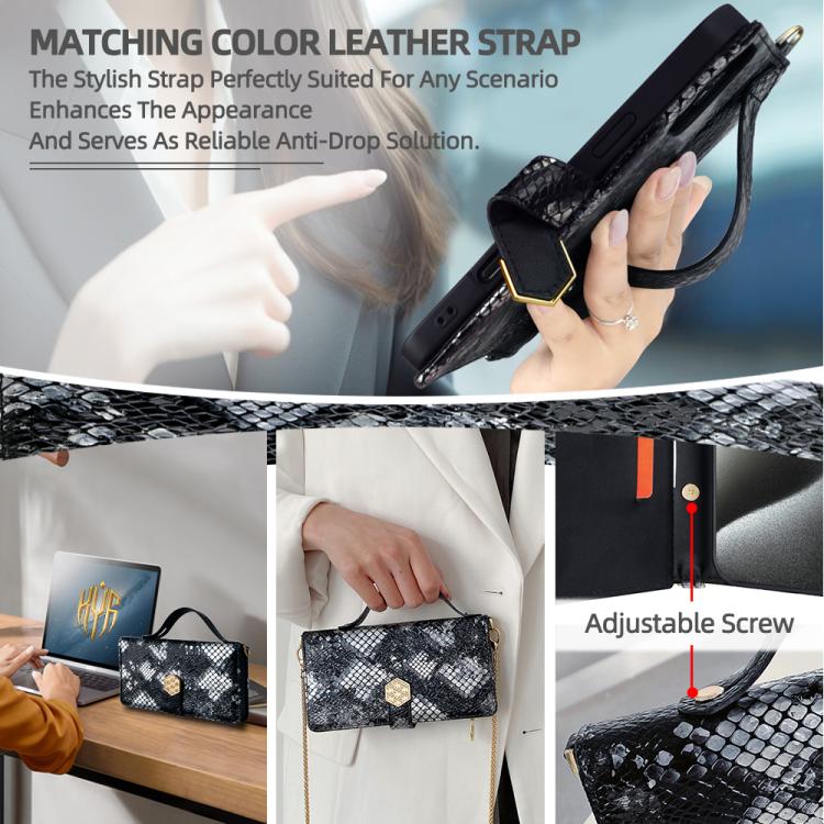 Crossbody Handle Snake Texture Leather Phone Case, For Redmi A7 Pro 171mm / Poco C85x 5G, For Redmi Turbo 5 Max 5G / Poco X8 Pro Max 5G, For Redmi Turbo 5 5G / Poco X8 Pro 5G, For Redmi K90 Pro Max 5G / Poco F8 Ultra                                    ...