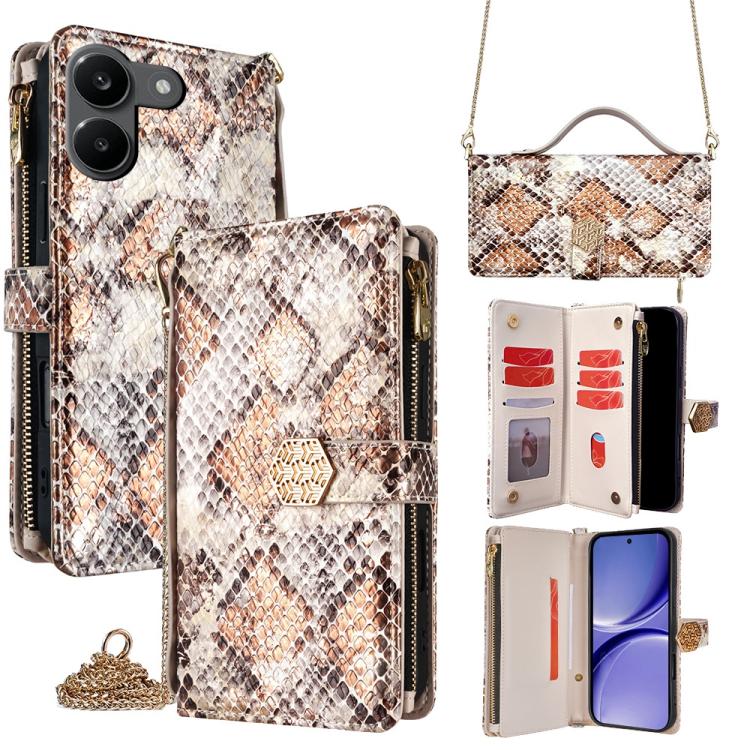 Crossbody Handle Snake Texture Leather Phone Case, For Redmi A7 Pro 171mm / Poco C85x 5G, For Redmi Turbo 5 Max 5G / Poco X8 Pro Max 5G, For Redmi Turbo 5 5G / Poco X8 Pro 5G, For Redmi K90 Pro Max 5G / Poco F8 Ultra                                    ...