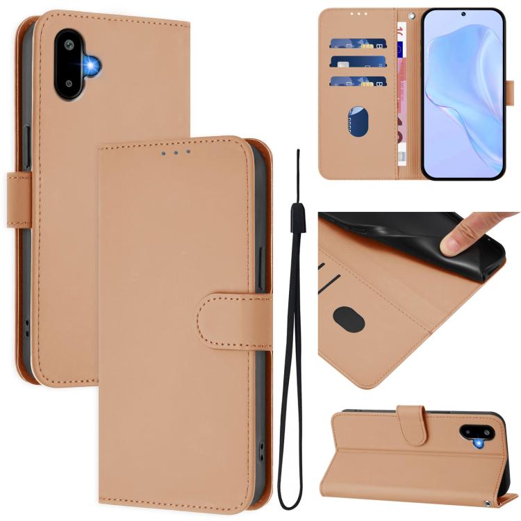 Skin Feel Solid Color Leather Phone Case with Lanyard, For Samsung Galaxy F06 5G / M06 5G, For Samsung Galaxy Xcover7 Pro