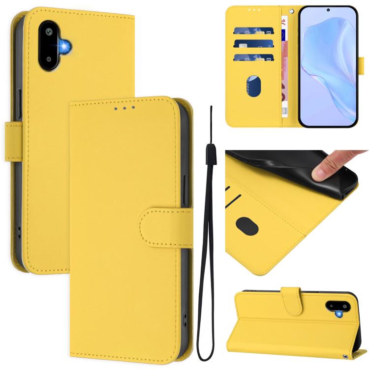 Skin Feel Solid Color Leather Phone Case with Lanyard, For Samsung Galaxy F06 5G / M06 5G, For Samsung Galaxy Xcover7 Pro
