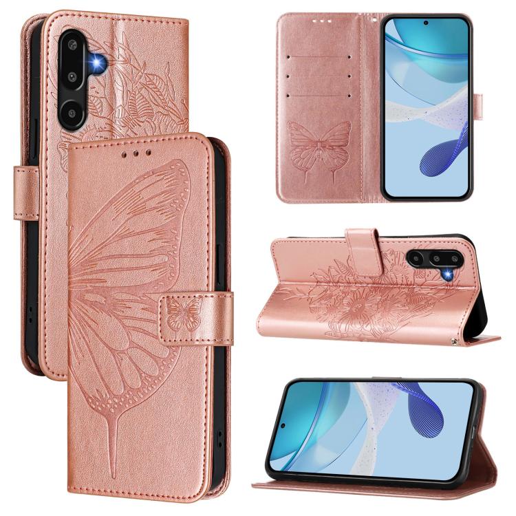 Embossed Butterfly Leather Phone Case, For Samsung Galaxy F16 5G Global, For Samsung Galaxy F06 5G / M06 5G