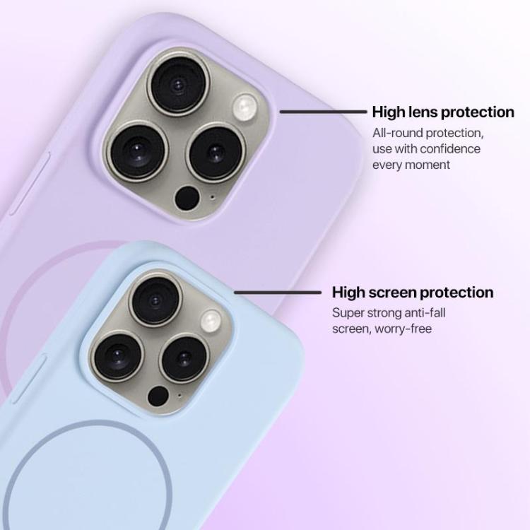 Large Hole Camera MagSafe Liquid Silicone Full Coverage Phone Case, For iPhone 14 Plus, For iPhone 14, For iPhone 14 Pro, For iPhone 14 Pro Max