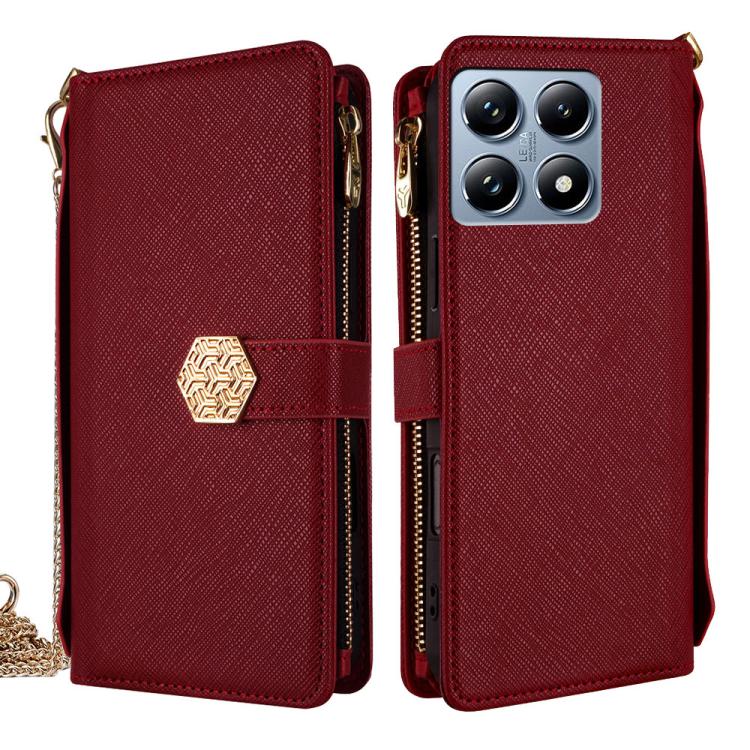 Crossbody Handle Cross Texture Leather Phone Case, For Xiaomi 17 Ultra, For Xiaomi 17 Pro Max, For Xiaomi 17 Pro, For Xiaomi 17, For Xiaomi Civi 5 Pro 5G, For Xiaomi 15 Ultra, For Xiaomi 14T Pro 5G, For Xiaomi 14T 5G