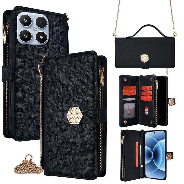 Crossbody Handle Cross Texture Leather Phone Case, For Xiaomi 17 Ultra, For Xiaomi 17 Pro Max, For Xiaomi 17 Pro, For Xiaomi 17, For Xiaomi Civi 5 Pro 5G, For Xiaomi 15 Ultra, For Xiaomi 14T Pro 5G, For Xiaomi 14T 5G