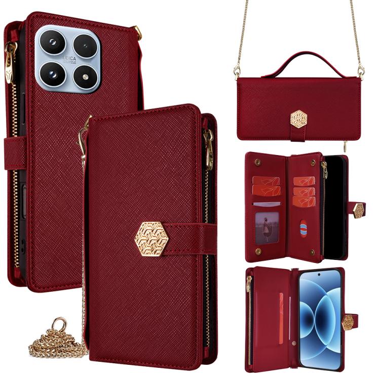 Crossbody Handle Cross Texture Leather Phone Case, For Xiaomi 17 Ultra, For Xiaomi 17 Pro Max, For Xiaomi 17 Pro, For Xiaomi 17, For Xiaomi Civi 5 Pro 5G, For Xiaomi 15 Ultra, For Xiaomi 14T Pro 5G, For Xiaomi 14T 5G