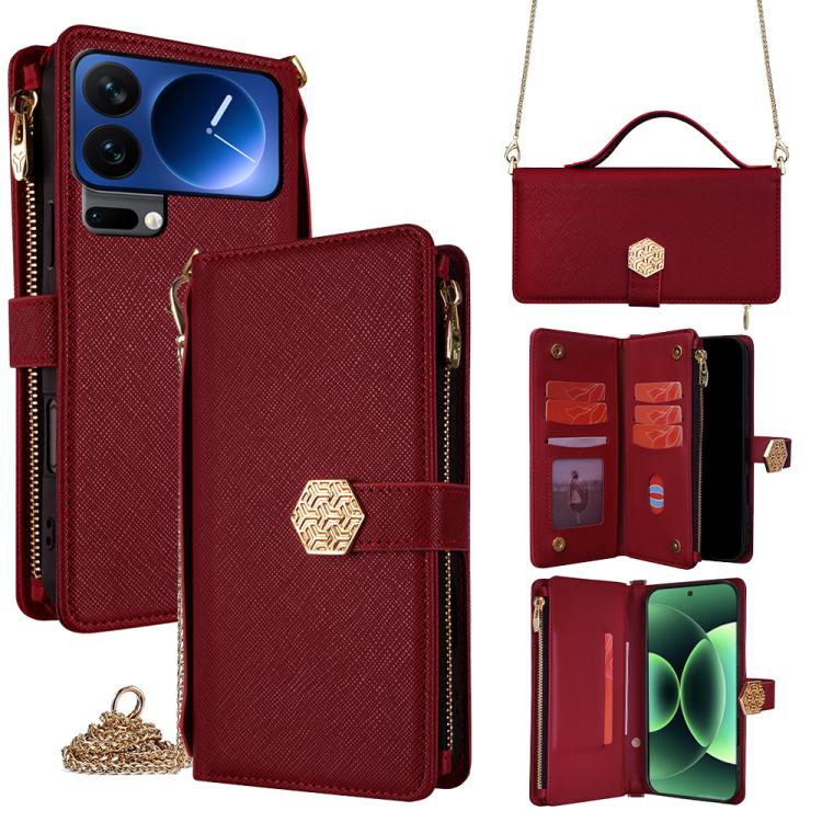 Crossbody Handle Cross Texture Leather Phone Case, For Xiaomi 17 Ultra, For Xiaomi 17 Pro Max, For Xiaomi 17 Pro, For Xiaomi 17, For Xiaomi Civi 5 Pro 5G, For Xiaomi 15 Ultra, For Xiaomi 14T Pro 5G, For Xiaomi 14T 5G