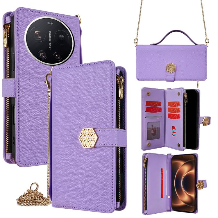 Crossbody Handle Cross Texture Leather Phone Case, For Xiaomi 17 Ultra, For Xiaomi 17 Pro Max, For Xiaomi 17 Pro, For Xiaomi 17, For Xiaomi Civi 5 Pro 5G, For Xiaomi 15 Ultra, For Xiaomi 14T Pro 5G, For Xiaomi 14T 5G