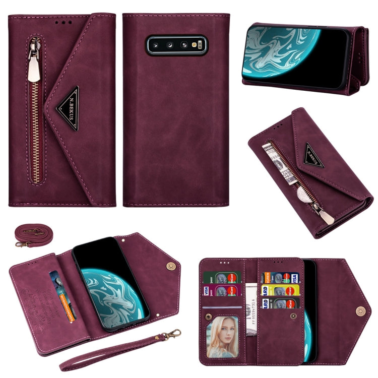 Skin Feel Zipper Horizontal Flip Leather Case with Holder & Card Slots & Photo Frame & Lanyard & Long Rope, For Samsung Galaxy Note10+, For Samsung Galaxy S10, For Samsung Galaxy S10+, For Samsung Galaxy S10e, For Samsung Galaxy A21                    ...