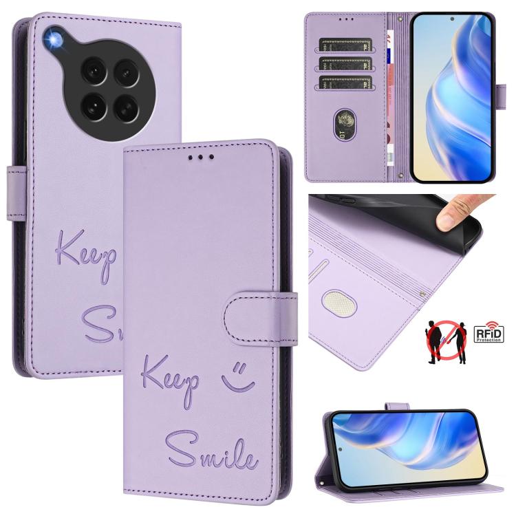 Smile Embossing RFID Leather Phone Case, For OPPO Reno14 Global, For OPPO Find X8s+ 5G, For OPPO Find X8s 5G, For OPPO Find X8 Ultra 5G, For OPPO A5 Pro 5G Global