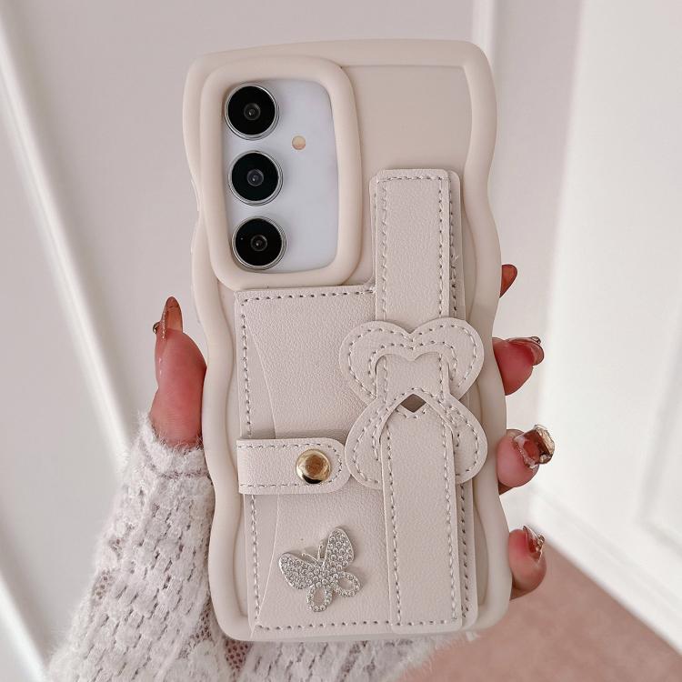 Wristband Leather Love Holder Card Bag Phone Case, For Samsung Galaxy F55 5G, For Samsung Galaxy F15 5G