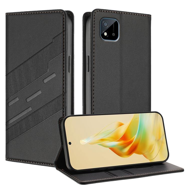 Embossed Multi-functional Wallet Retro Leather Phone Case, For Realme C20