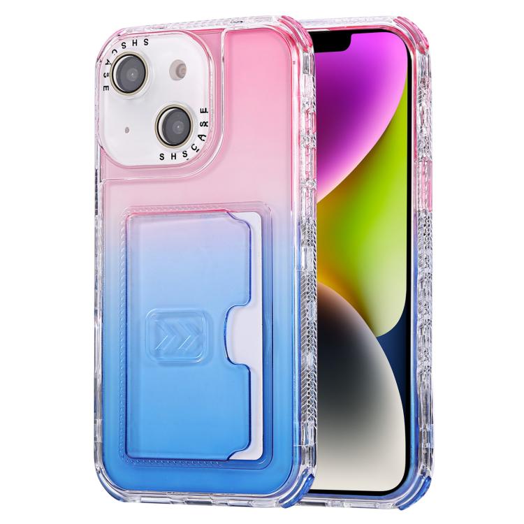 Gradient Color TPU + PC Card Slot Full Coverage Phone Case, For iPhone 13 Pro Max, For iPhone 13 / 14, For iPhone 12 Pro Max