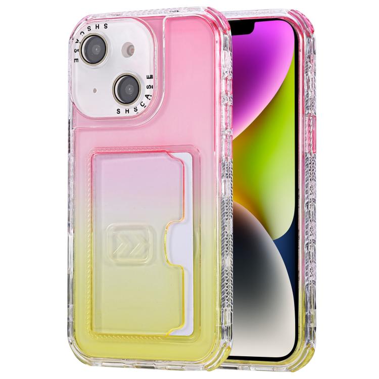 Gradient Color TPU + PC Card Slot Full Coverage Phone Case, For iPhone 13 Pro Max, For iPhone 13 / 14, For iPhone 12 Pro Max