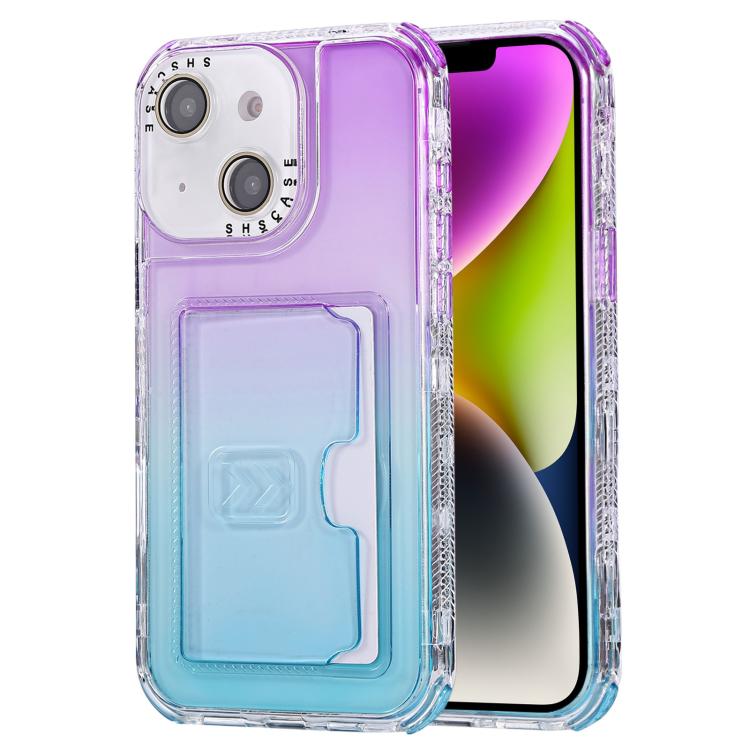 Gradient Color TPU + PC Card Slot Full Coverage Phone Case, For iPhone 13 Pro Max, For iPhone 13 / 14, For iPhone 12 Pro Max