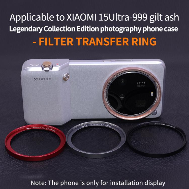 JSR Aluminum Camera Lens Adapter Ring for Phone Case, For Xiaomi 15 Ultra Gilded Gray