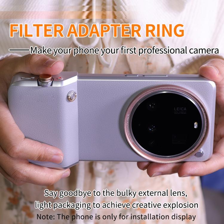 JSR Aluminum Camera Lens Adapter Ring for Phone Case, For Xiaomi 15 Ultra Gilded Gray