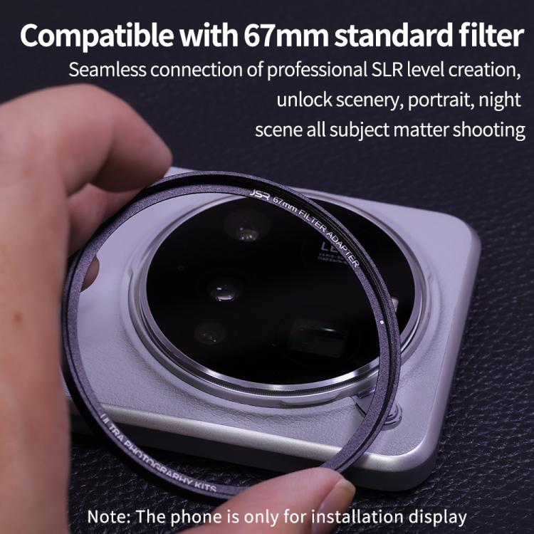 JSR Aluminum Camera Lens Adapter Ring for Phone Case, For Xiaomi 15 Ultra Gilded Gray