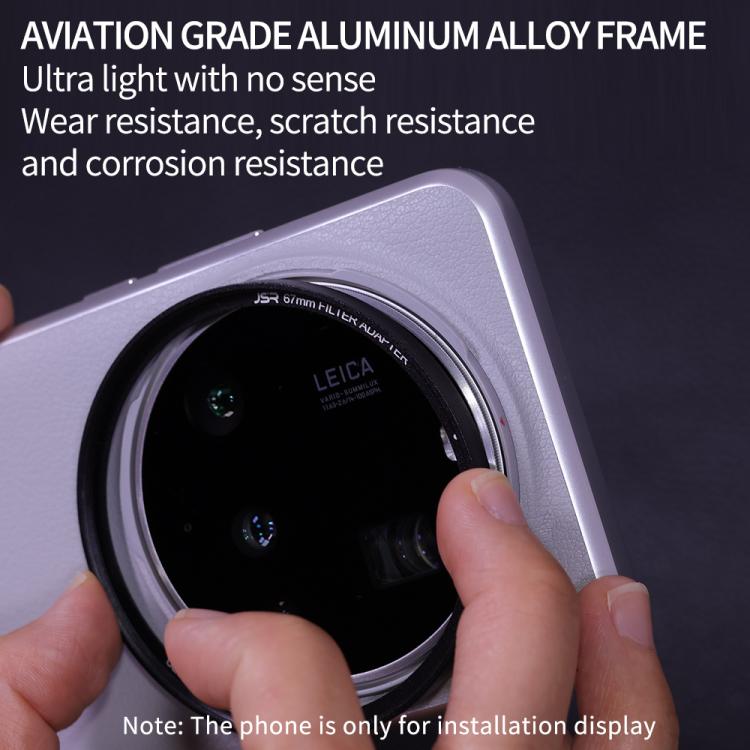 JSR Aluminum Camera Lens Adapter Ring for Phone Case, For Xiaomi 15 Ultra Gilded Gray